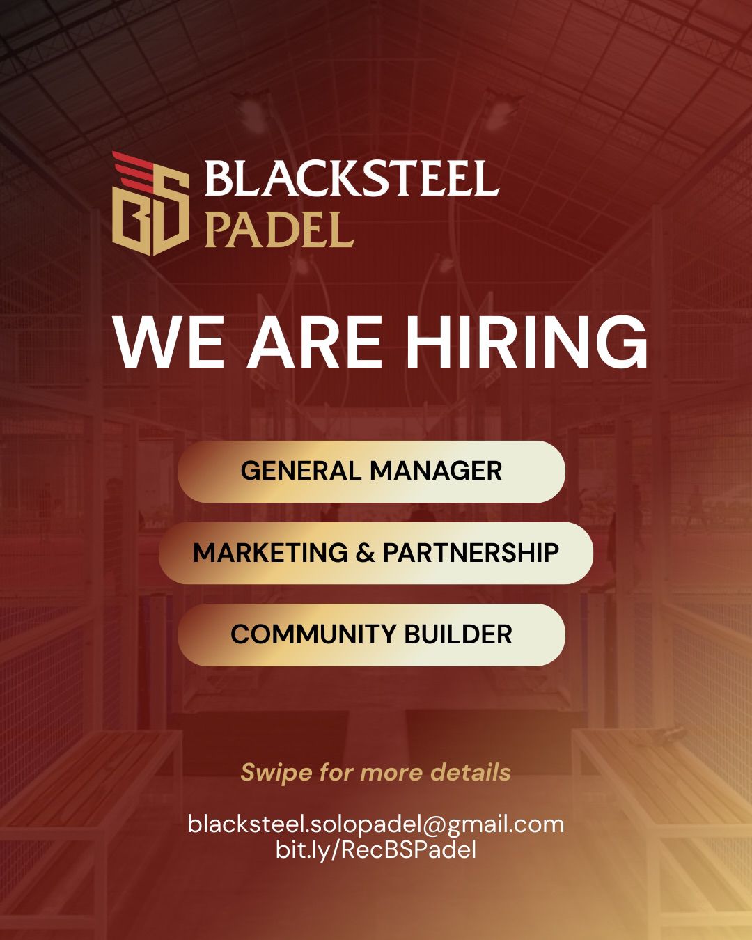 BlackSteel Padel Solo abre vagas estratégicas