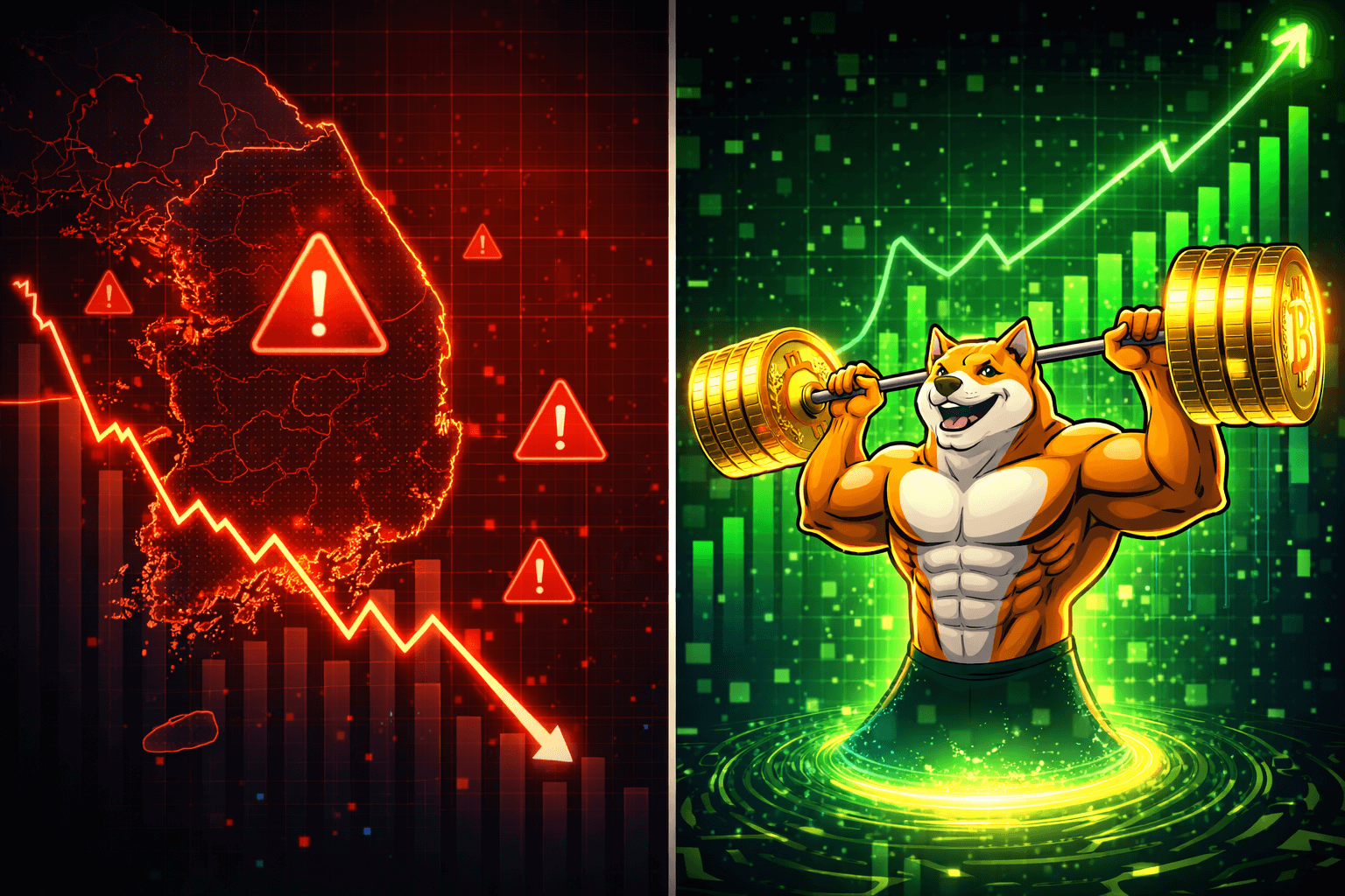 Coreia do Sul em alerta e Maxi Doge cresce