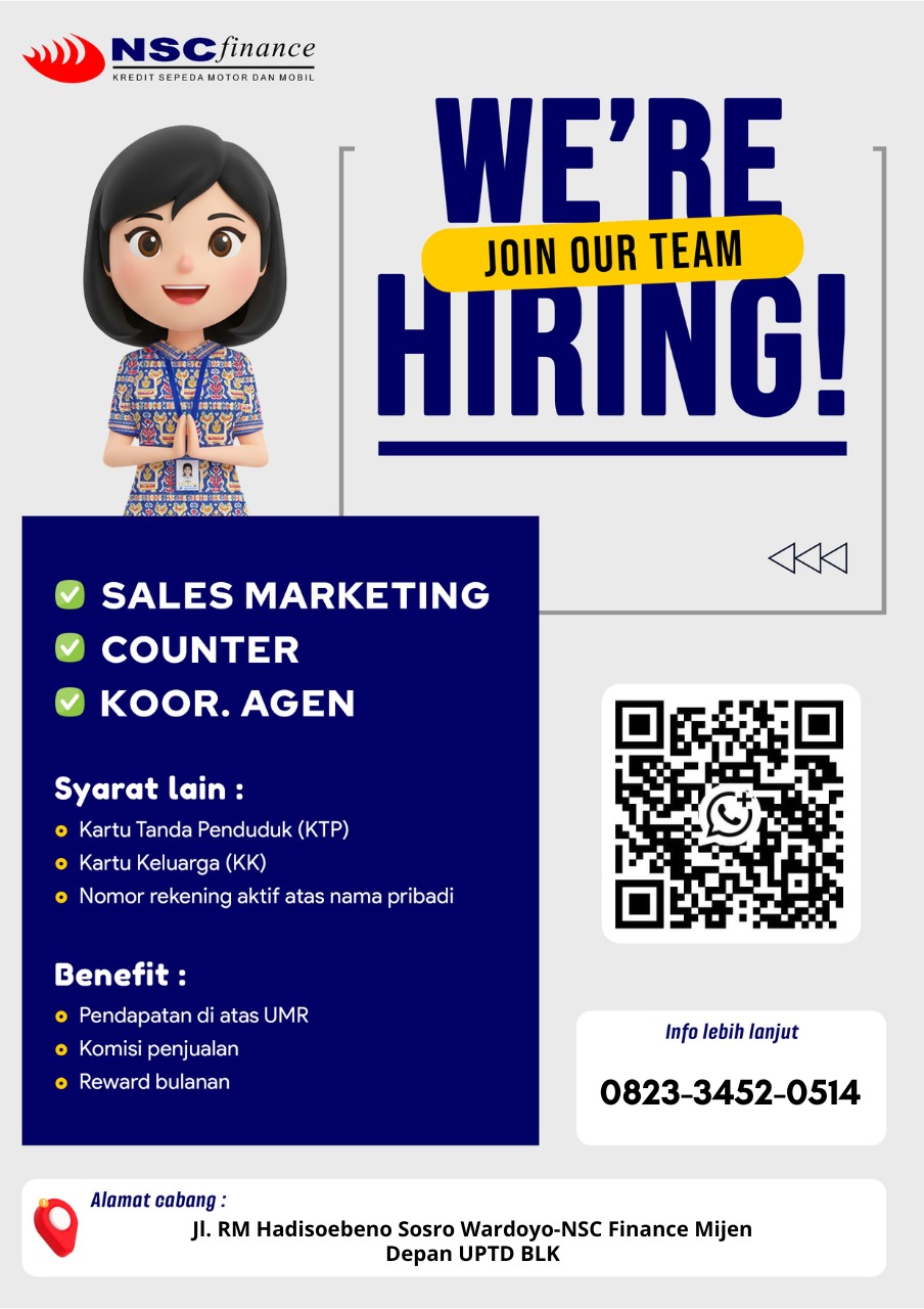 Vagas Abertas na NSC Finance em Semarang