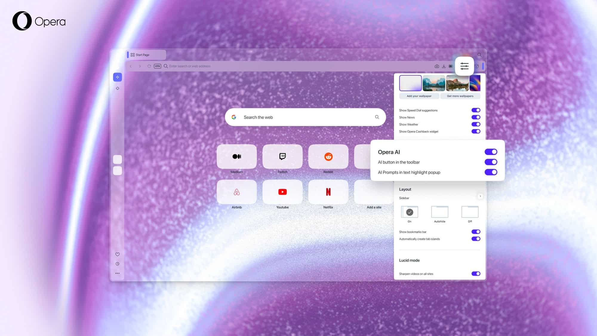 Atualização do Opera One aposta em IA e organização