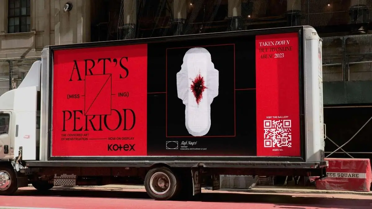 Kotex desafia invisibilidade da menstruação na arte