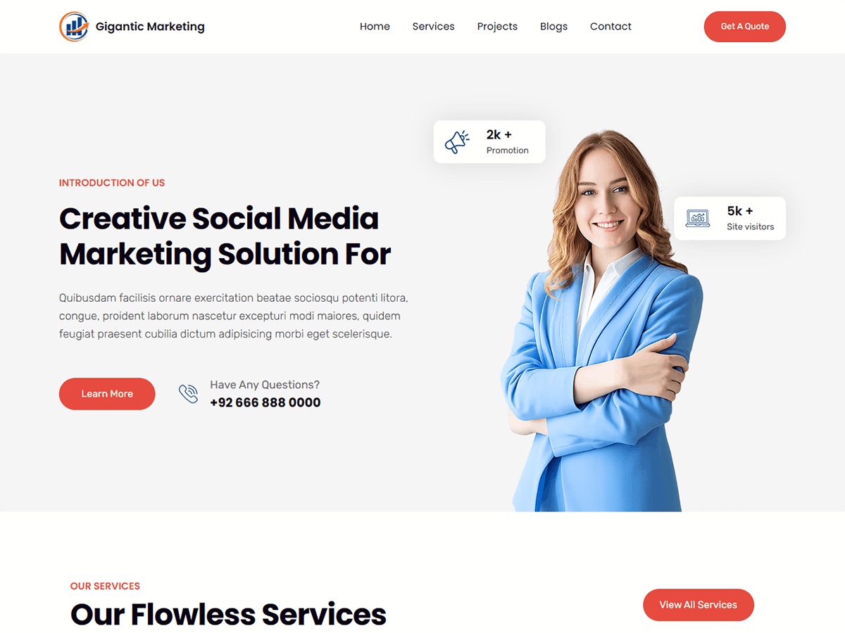 Gigantic Marketing: Tema WordPress Versátil