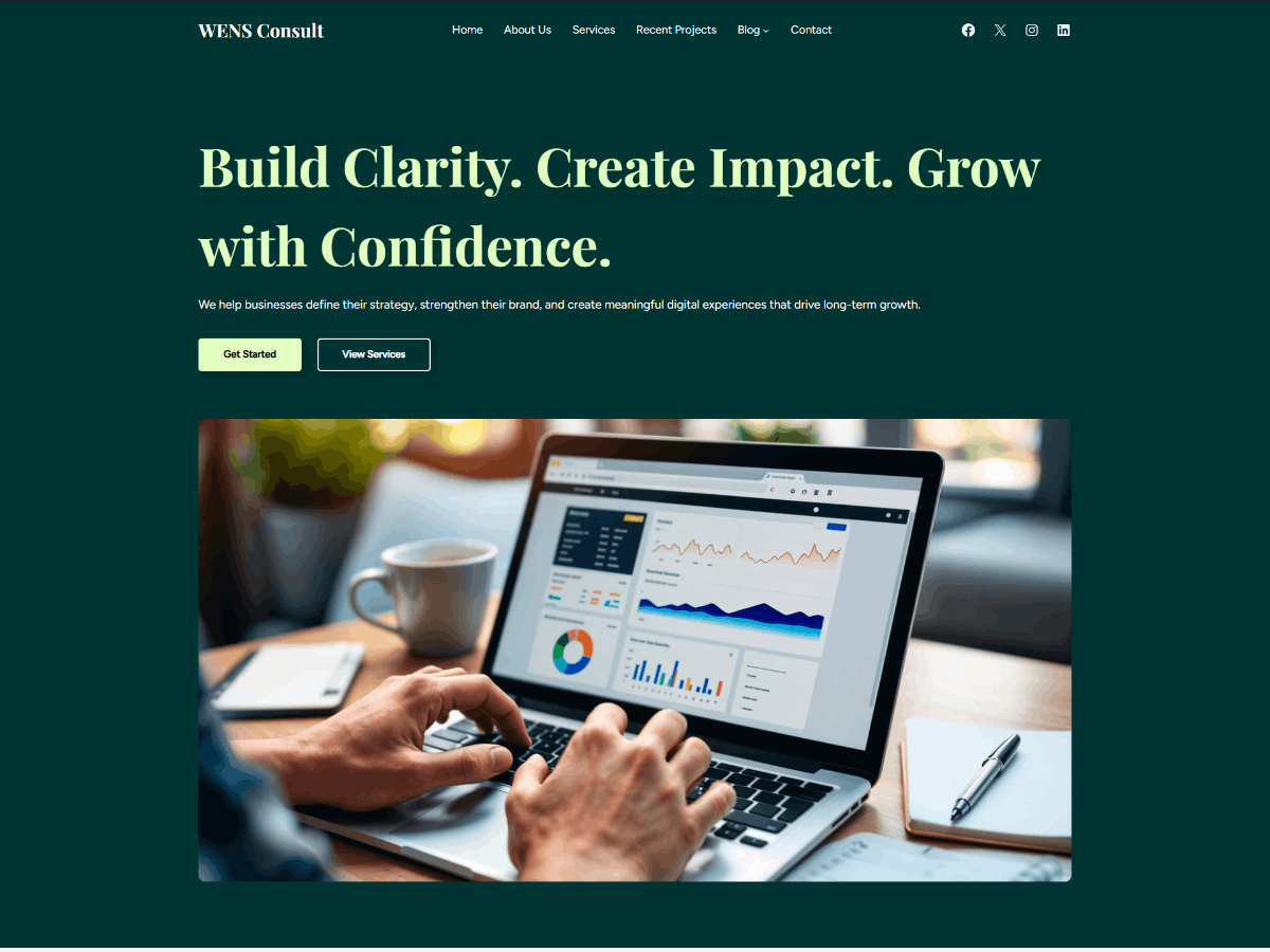 Conheça o tema WENS Consult para WordPress