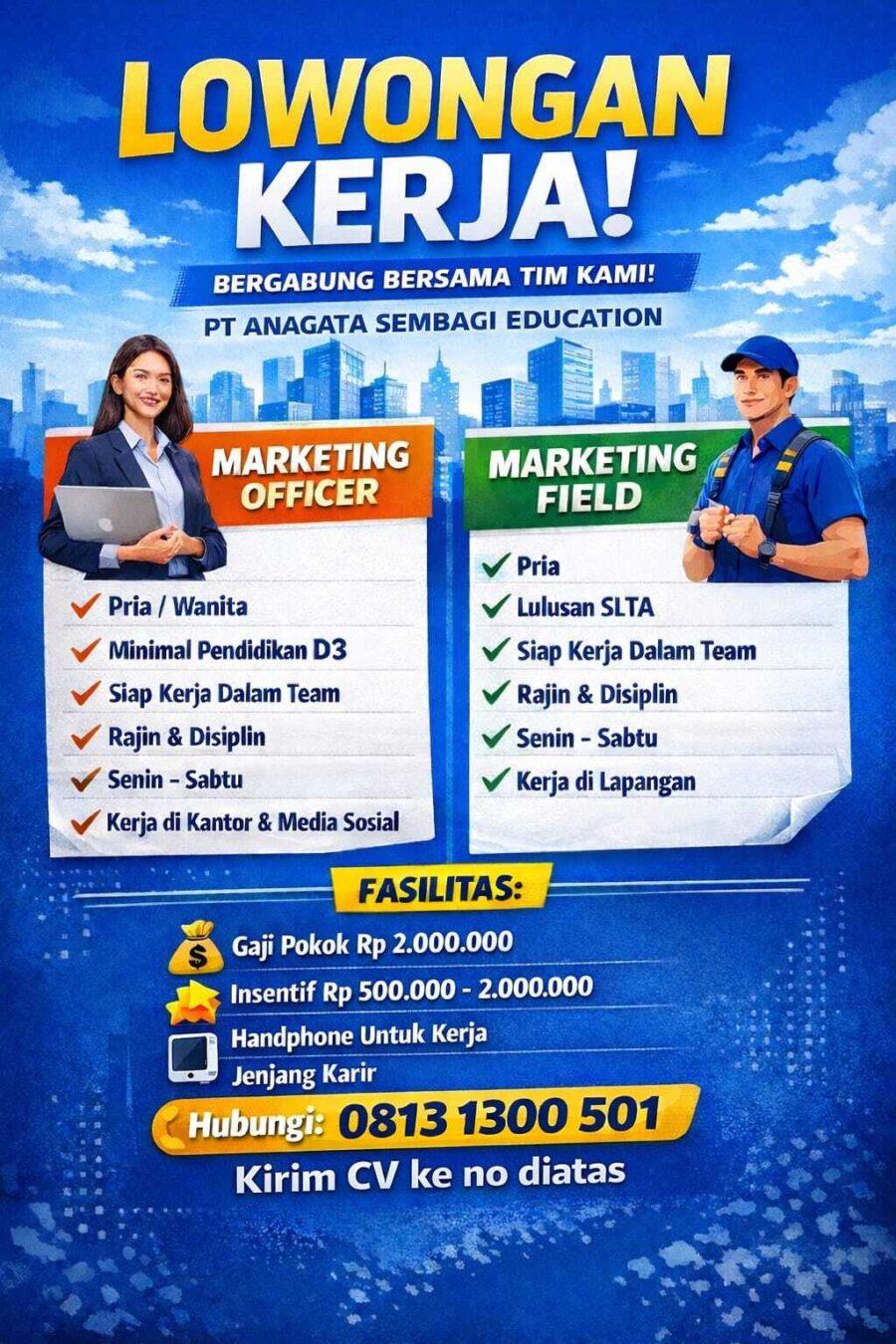 Vagas Abertas na PT. Anagata Sembagi Education